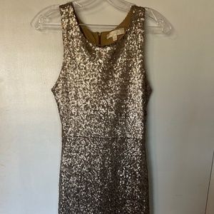 Gold sequin party dress